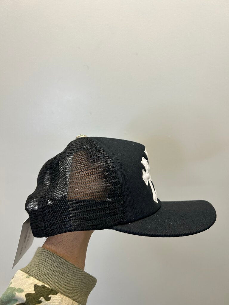 Preowned Chrome Heart Black White Cemetery Trucker