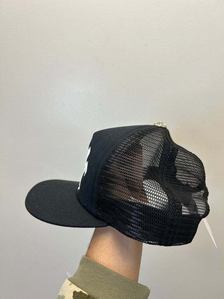 Preowned Chrome Heart Black White Cemetery Trucker