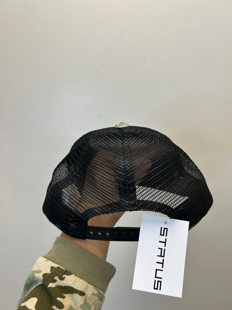 Preowned Chrome Heart Black White Cemetery Trucker