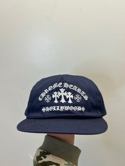 New Chrome Heart Navy White Red Paper Jam Hat