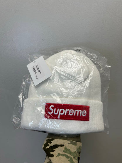 New Supreme Bogo White Red Logo Beanie