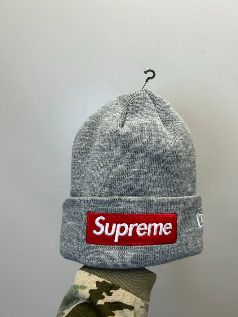 New Supreme Bogo Grey Red Logo Beanie