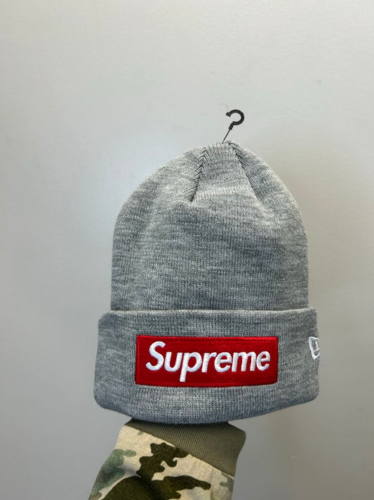 New Supreme Bogo Grey Red Logo Beanie