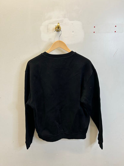 Preowned Prada Black Velour Logo Black Crewneck size XL