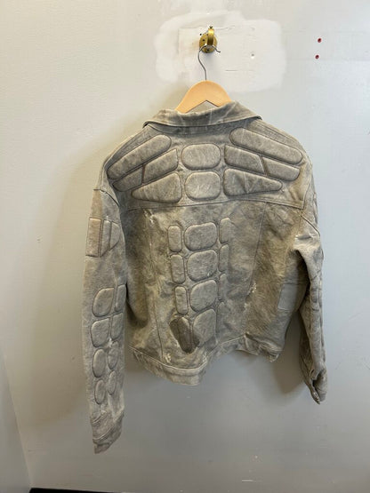 New Satoshi Padded Canvas Cream Distressed Jacket size XL