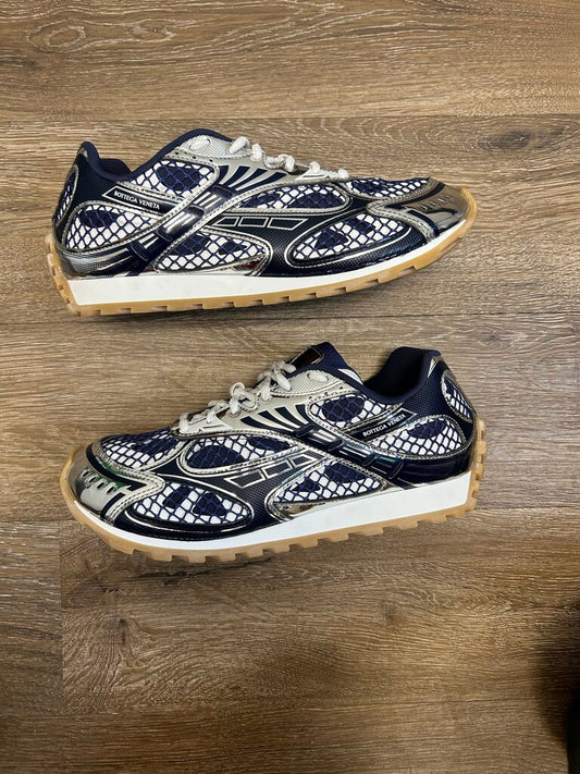 Preowned Bottege Veneta Orbit Blue Silver Sz 43