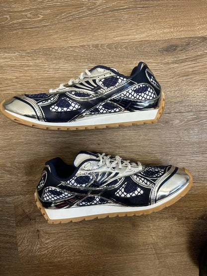 Preowned Bottege Veneta Orbit Blue Silver Sz 43