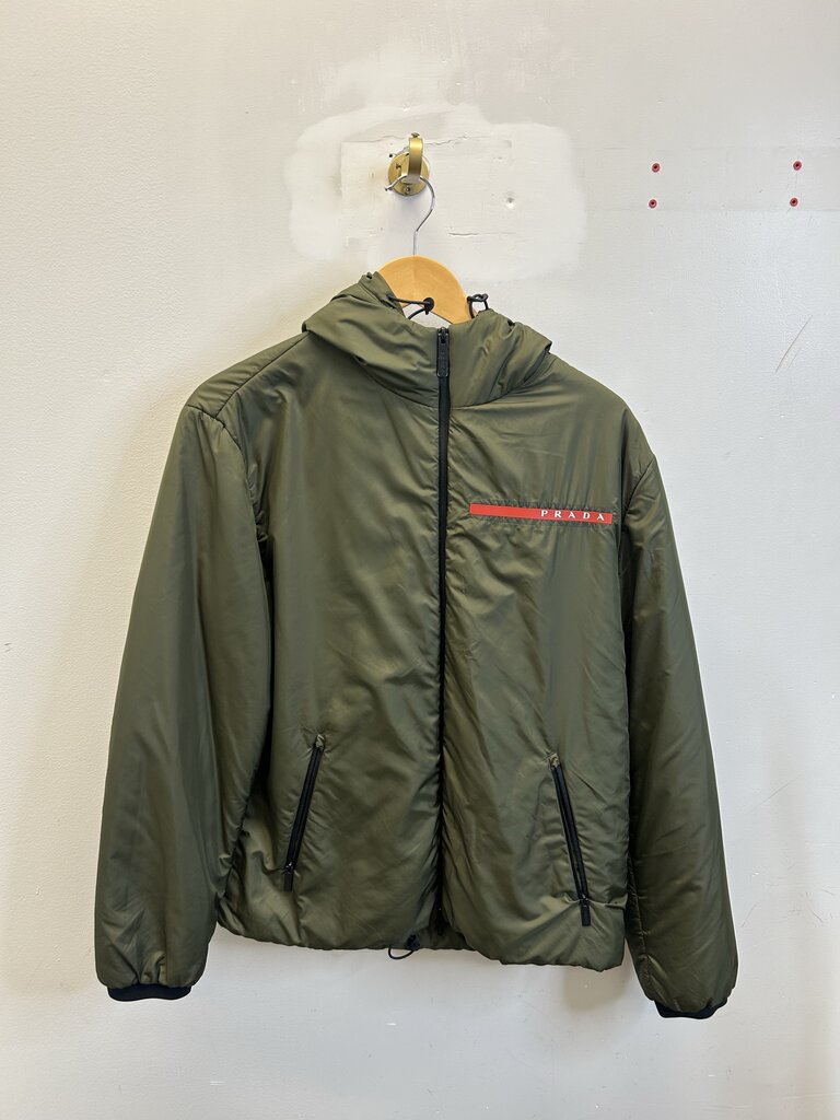 Preowned Prada Puffy Olive Zip Up size M