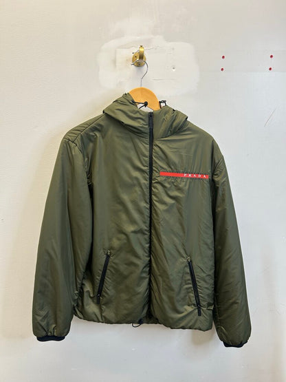Preowned Prada Puffy Olive Zip Up size M