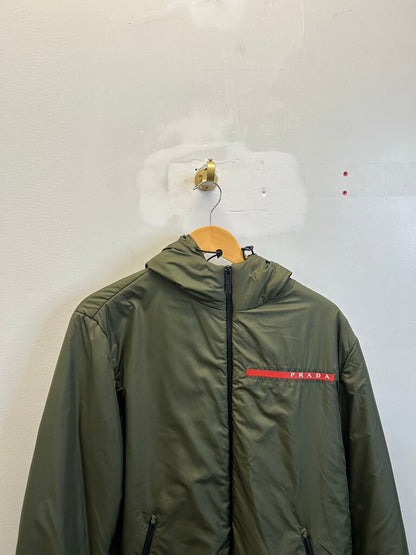 Preowned Prada Puffy Olive Zip Up size M