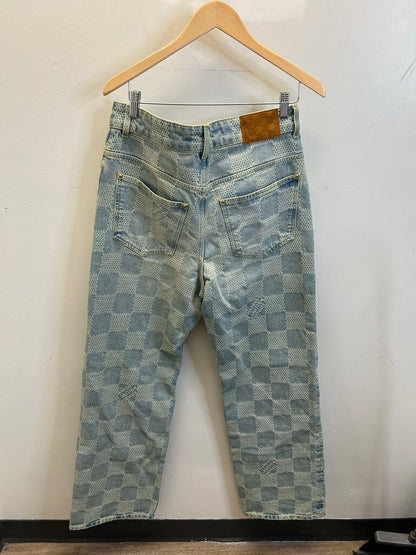 New Louis Vuitton Damier Skate Pharrell Lightwash Denim size 32