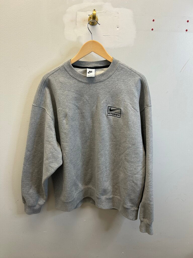 New Stussy Nike Crewneck Dark Grey Sz.Large