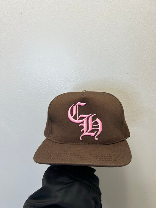 Preowned Chrome Heart Brown Pink Hat