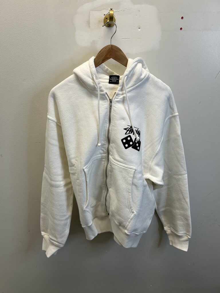 New Stussy Dice Logo Cream Zip sz.L