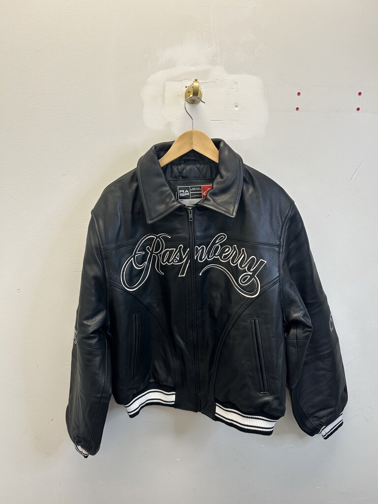 New Gv Gallery Raspberry Black Leather Jacket Sz. S