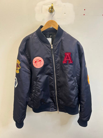 Preowned Louis Vuitton Navy Patch Bomber Jacket size 56(XL)