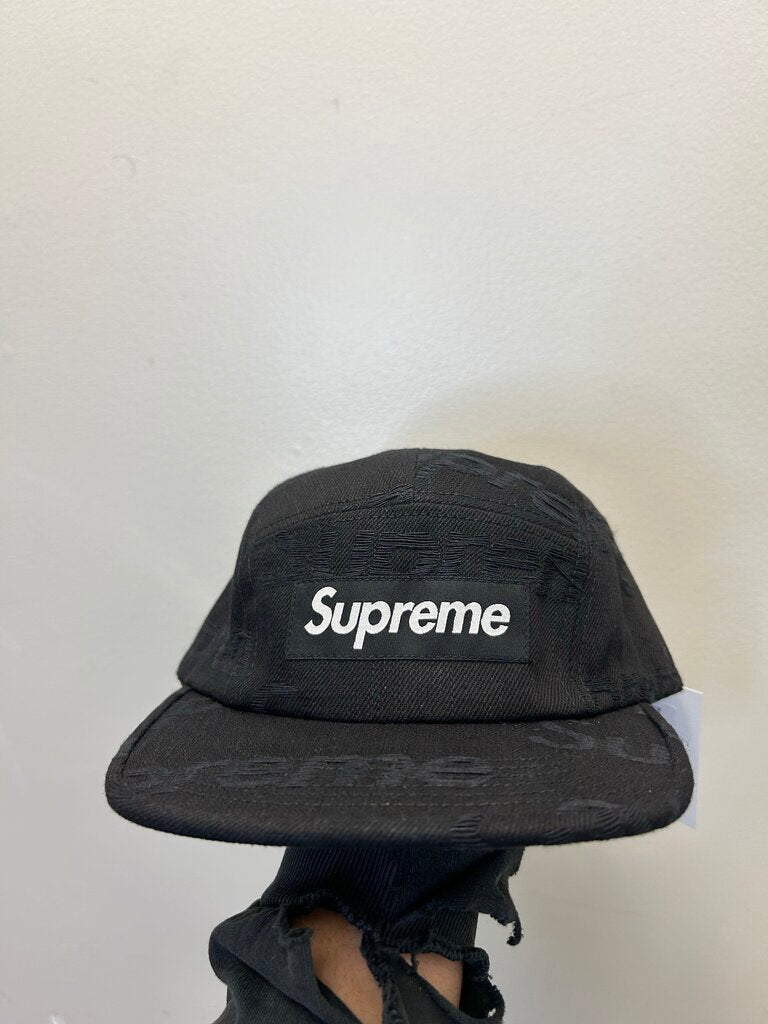 New Supreme Jacquard Black Denim Cap