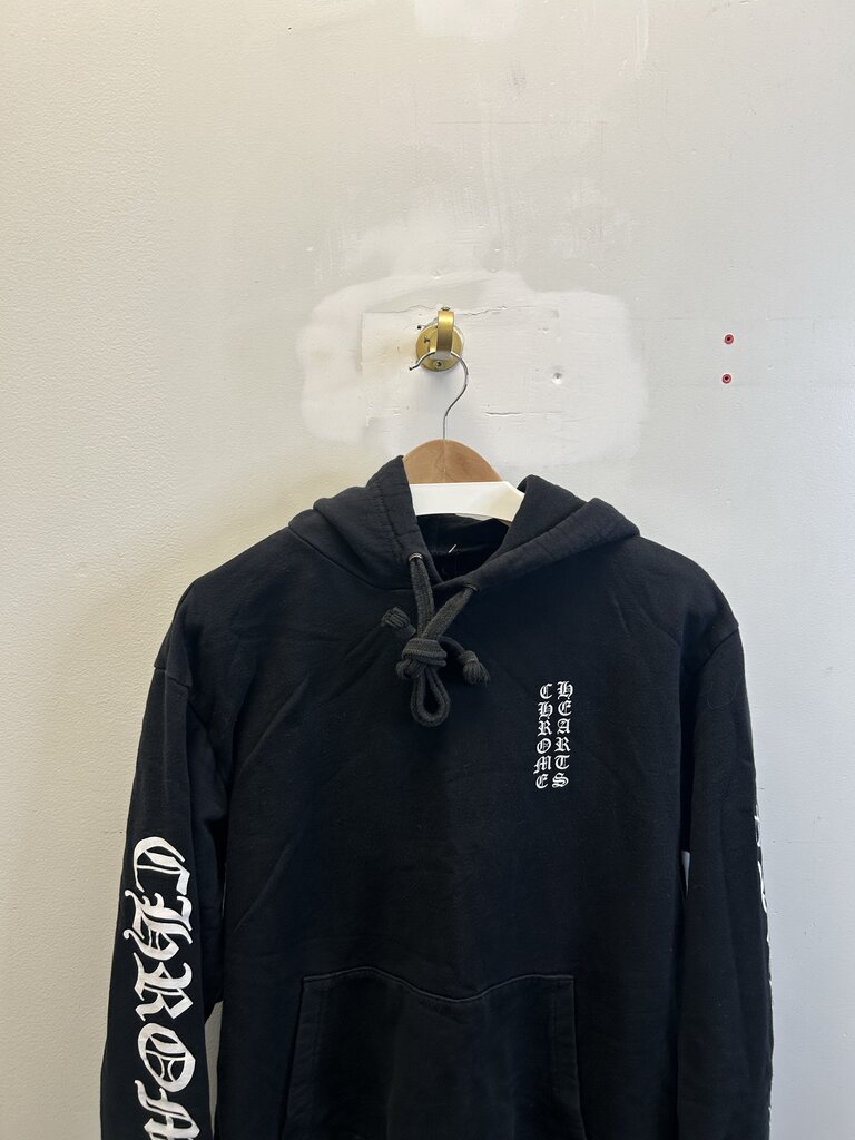 Preowned Chrome Hearts Black Vertical Logo Hoodie Size Medium