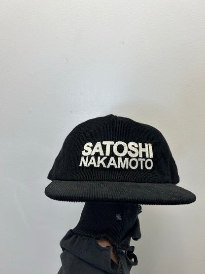 New Satoshi Nakomoto Cream & Black Cream Embroidered Hat