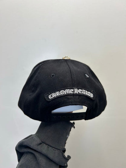 New Chrome Hearts Black White Vertical Logo Trucker Hat