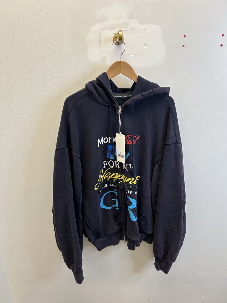 New Project GR Multicolor Brand Logos Black Zip Up sz.2