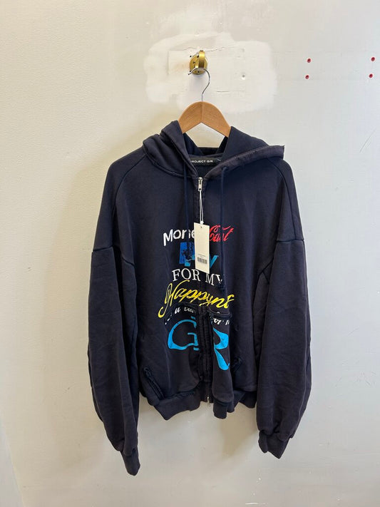 New Project GR Multicolor Brand Logos Black Zip Up sz.2