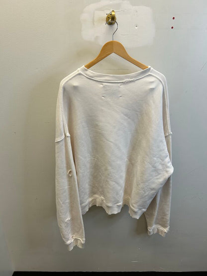 New Paly Lana Turner Dot White Distressed Crewneck sz.2XL
