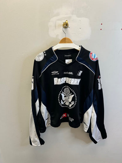 Preowned GV Gallery Raspberry Black Hockey Jersey size L