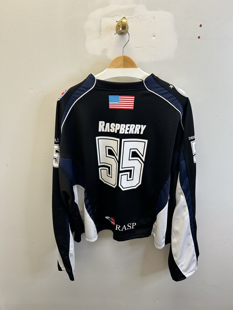 Preowned GV Gallery Raspberry Black Hockey Jersey size L