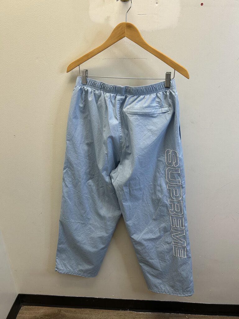 New Supreme Spell Out Nylon Baby Blue Sweatpants size S