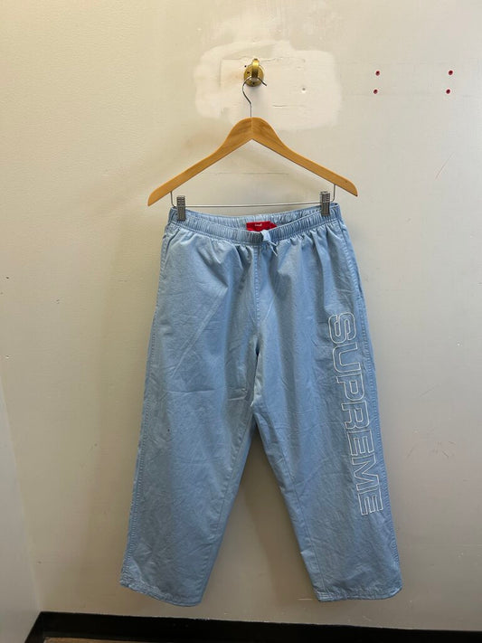 New Supreme Spell Out Nylon Baby Blue Sweatpants size S