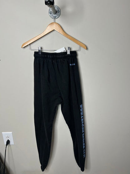 Preowned Chrome Hearts Black Blue Website Sweatpants Sz.Small