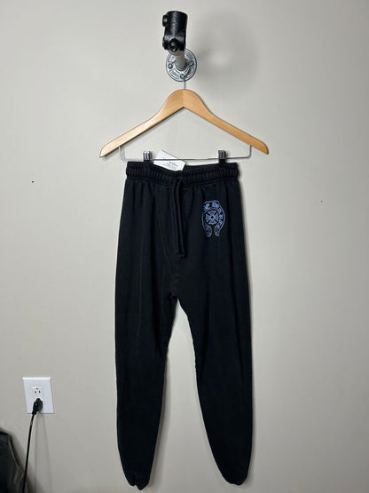 Preowned Chrome Hearts Black Blue Website Sweatpants Sz.Small