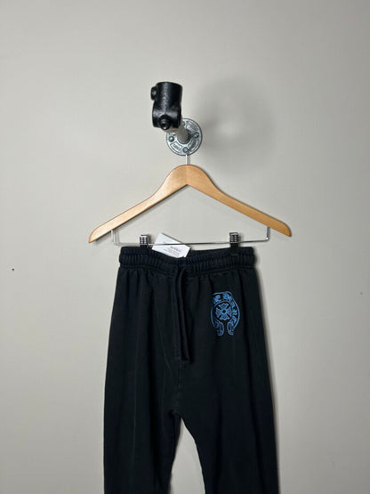 Preowned Chrome Hearts Black Blue Website Sweatpants Sz.Small
