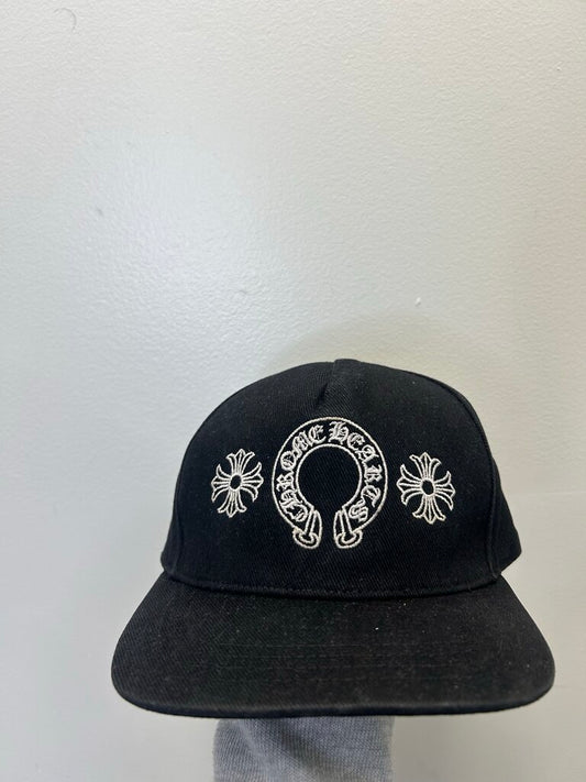 Preowned Chrome Hearts Black Horseshoe Hat