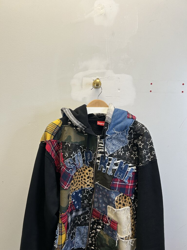 Preowned Supreme Patch Work Zip Up size 2XL