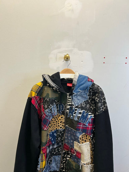 Preowned Supreme Patch Work Zip Up size 2XL