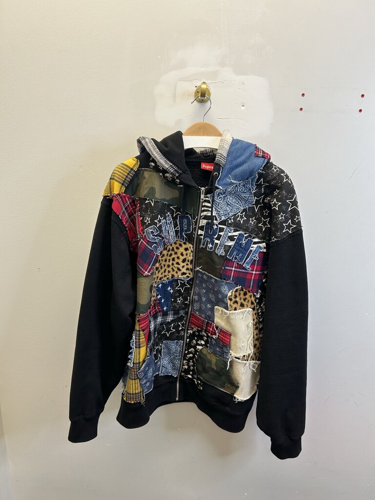 Preowned Supreme Patch Work Zip Up size 2XL