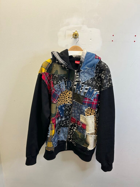 Preowned Supreme Patch Work Zip Up size 2XL