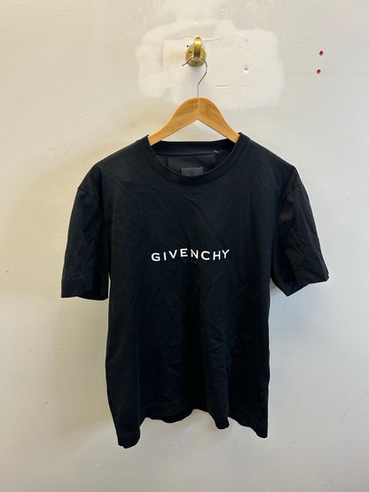 Preowned Givenchy Backwards Paris Black Tee sz.XL