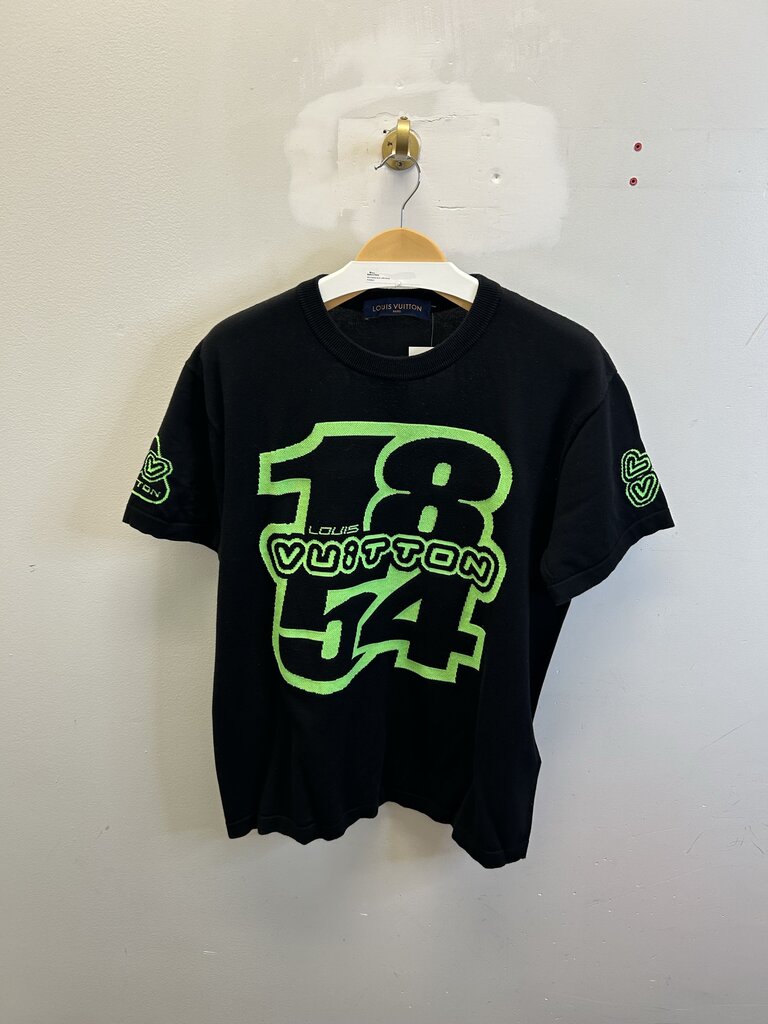 Preowend Louis Vuitton Black Lime Green 1854 Tee size M
