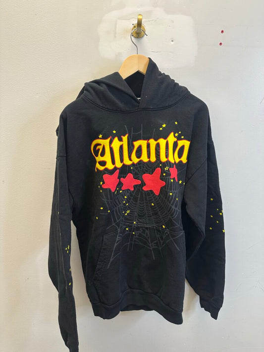 New Sp5der ATL Black Yellow Hoodie size XL