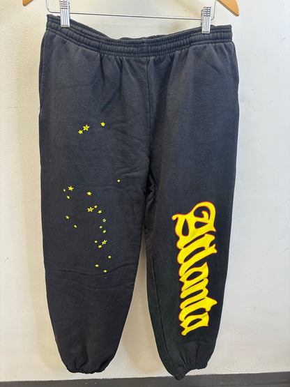 New Sp5der ATL Black Yellow Sweatpants size XL