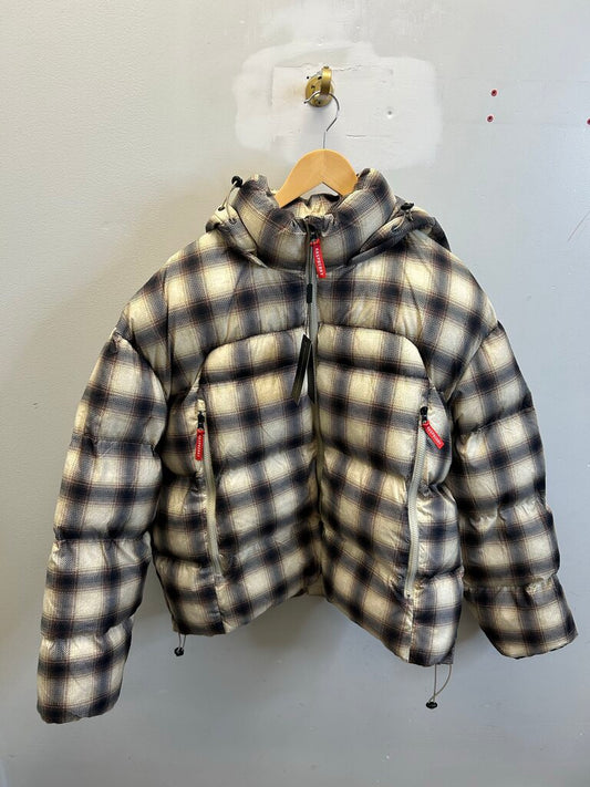 New GV Gallery Flannel Print Cream Black Puffer size S