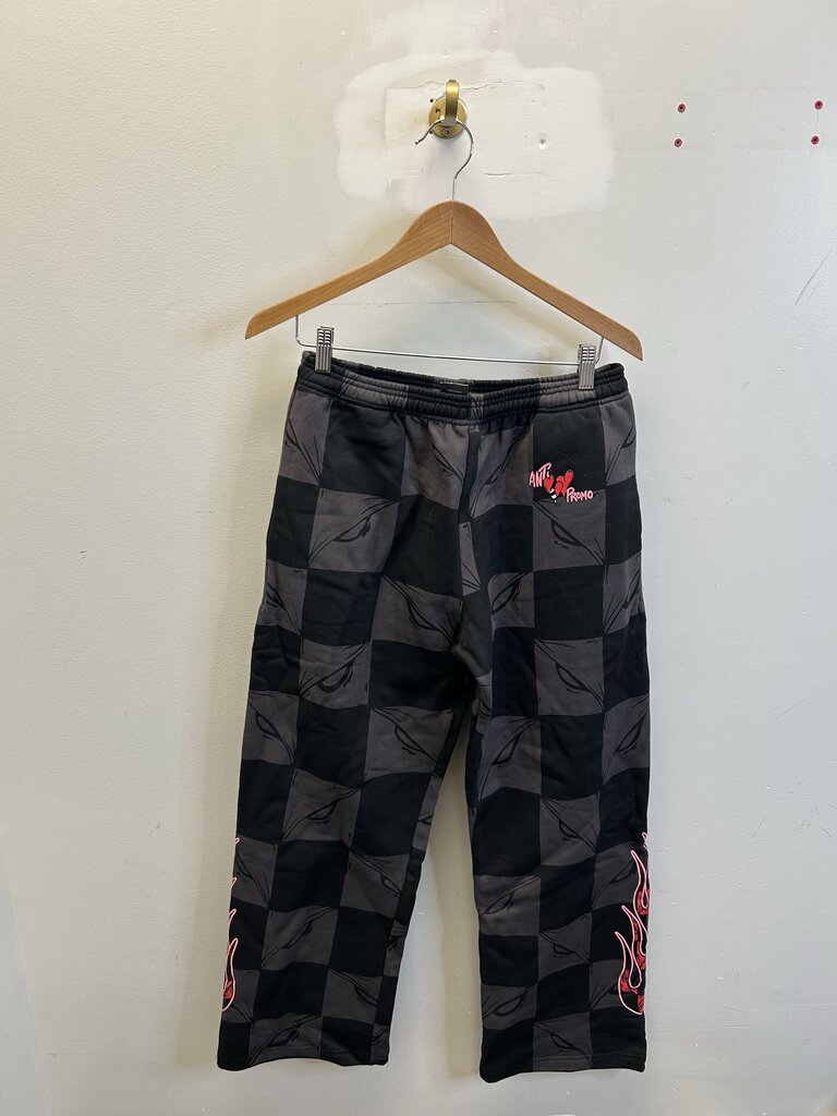 New Matty Boy Grey Black Flame Sweatpants size M