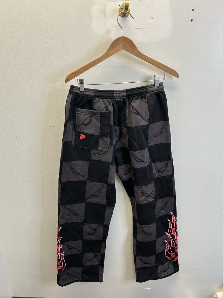 New Matty Boy Grey Black Flame Sweatpants size M