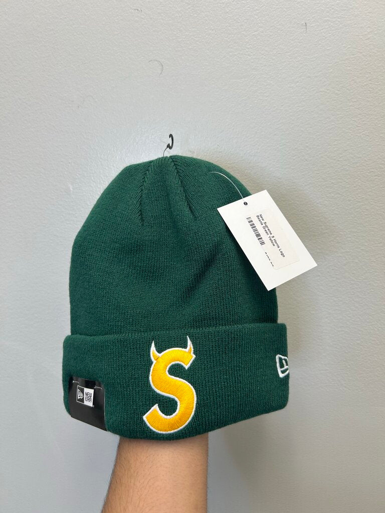 New Supreme S Horns Logo Beanie Green Yellow