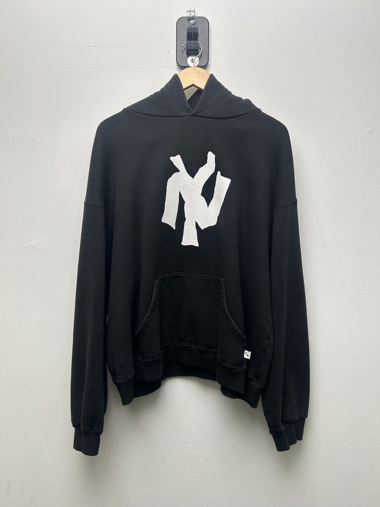 New Akimbo Black NY White Logo Pullover Hoodie sz.XL