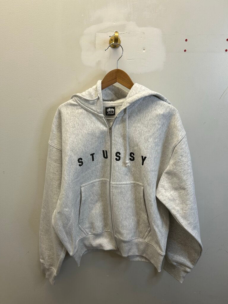 New Stussy Lens Back Logo Grey Zip Hoodie sz.S