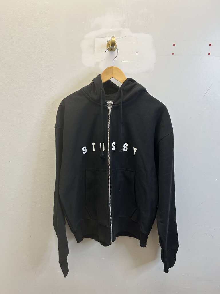 New Stussy Lens Back Logo Black Zip Hoodie sz.XL